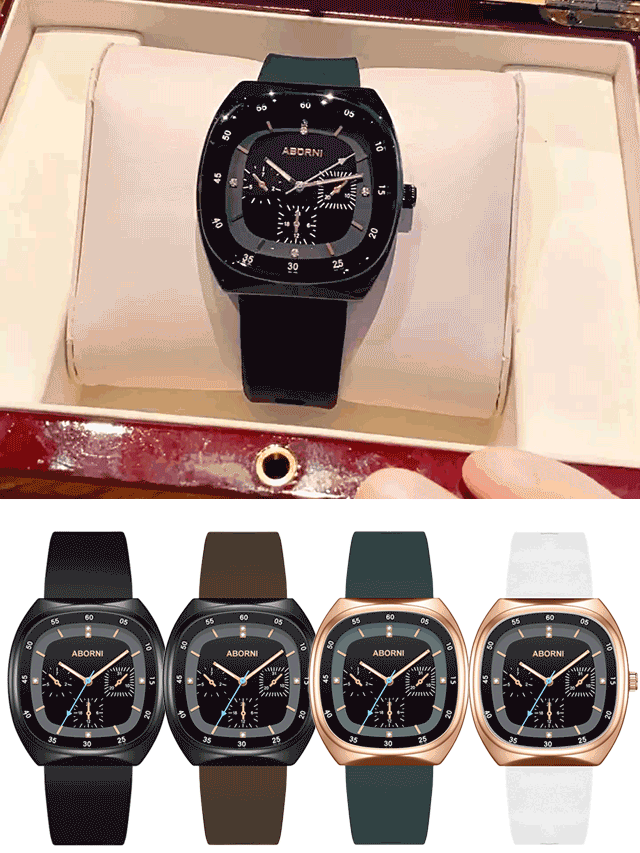 ساعة مربعة مقاومة للماء للأزواج بتصميم عصري سويسري