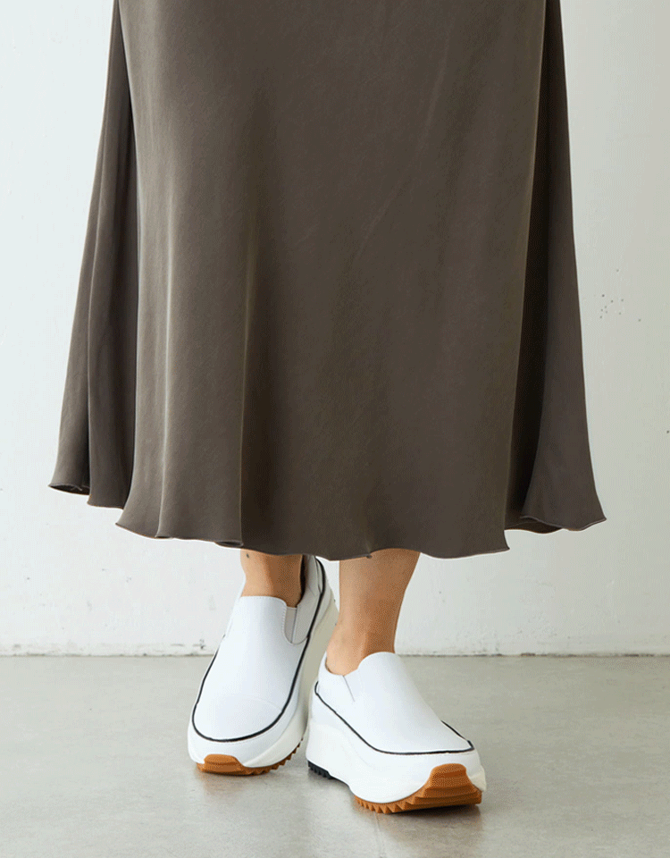 本革厚底スニーカー