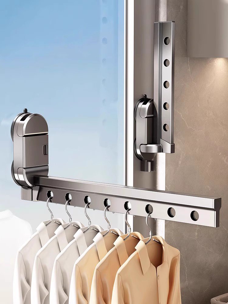 吸盤式折りたたみ物干しラック