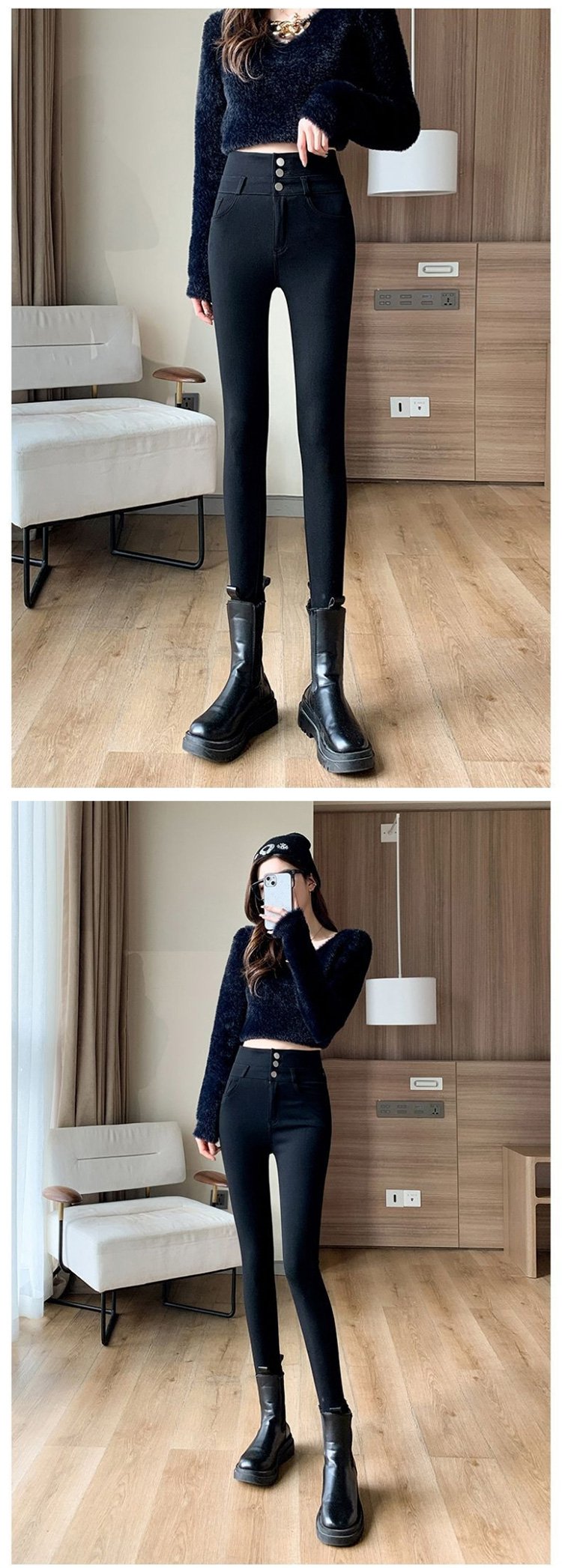 女性らしいシルエットを引き出す外出用レギンス