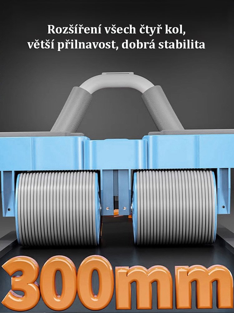 Čtyřkolový automatický návratový posilovač břišních svalů