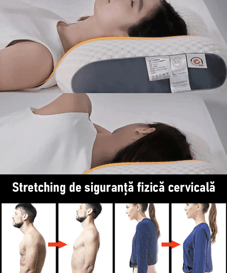 Pernă de masaj și relaxare a gâtului pentru un somn mai bun