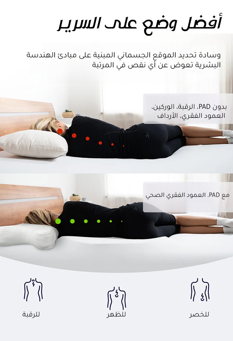 مخدة النوم المزدوجة الطبقات لحماية العنق