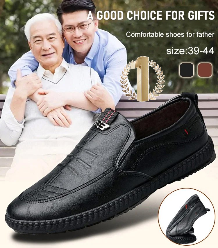  Men's slip-on business casual leather shoes