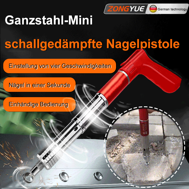 Ganzstahl-Mini-Nagler mit Schalldämpfer