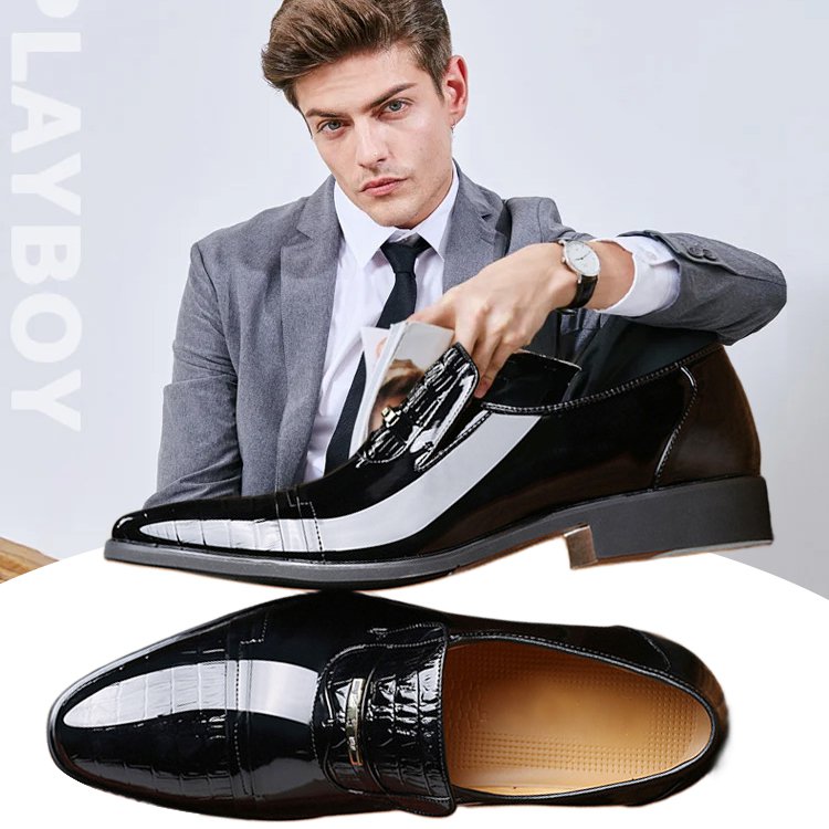 【メンズビジネスシューズ】3cmヒールアップ、ビジネスシューズ背筋を伸ばすスタイル