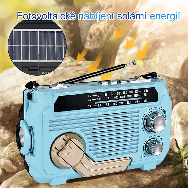Nouzové ruční dynamo rádio