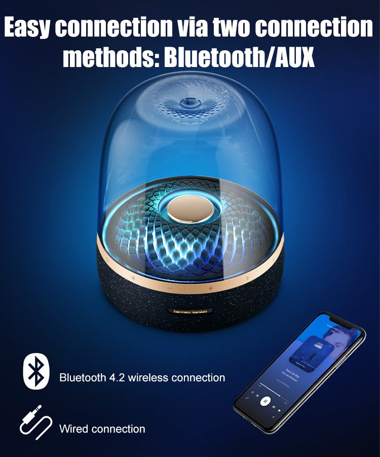 New Colored Glass Light Bluetooth Speaker