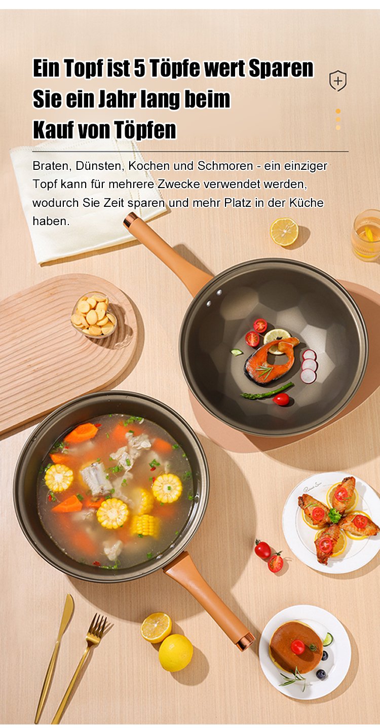 Vielseitig einsetzbarer Keramik Antihaft Kochtopf