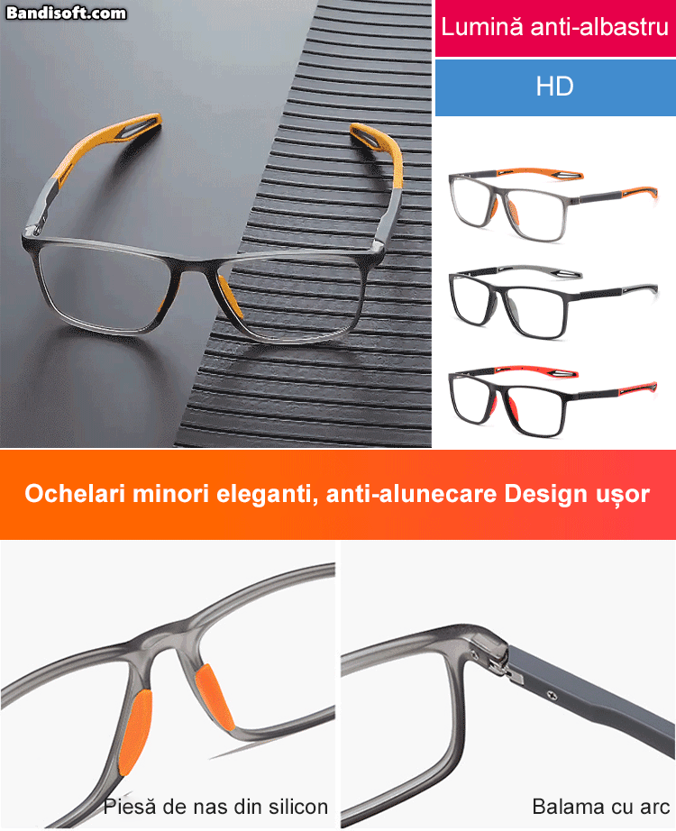 Ochelari de lectură sport din silicon de modă