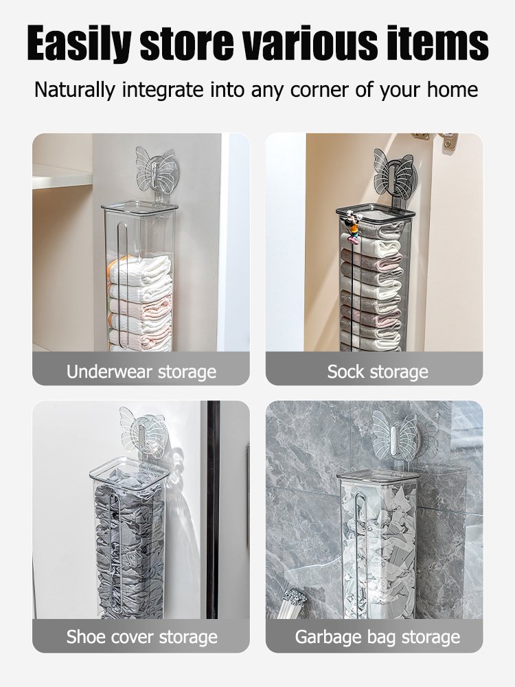 Suction cup wall mounted underwear storage box with lid