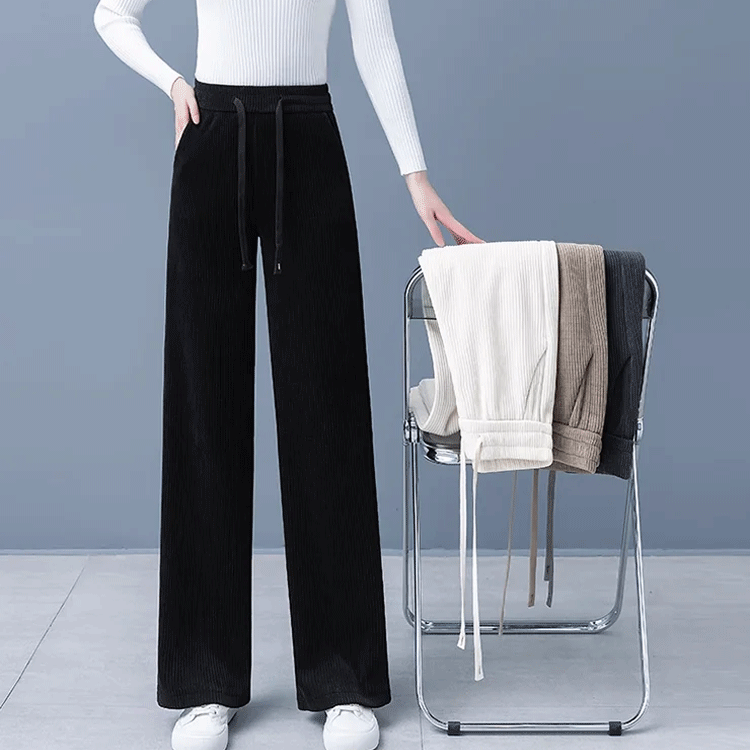 배 가리고 다리 길어 보이고 기모 컴포트 와이드 팬츠