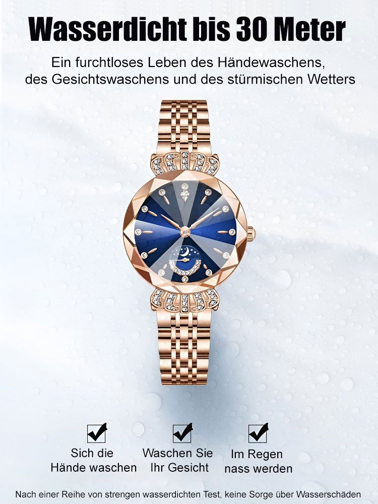 Diamantbesetzte Damenuhr Star and Moon