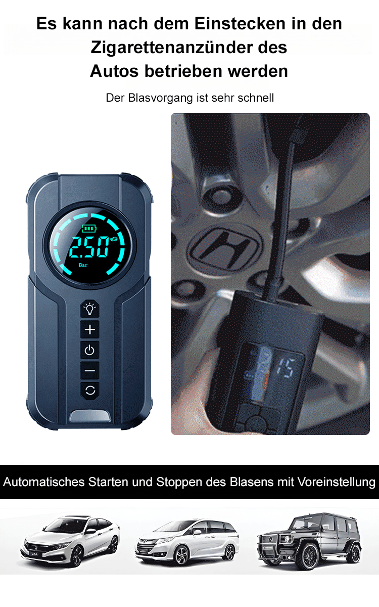 [Deutsche Hochdruck-Doppelpumpe] Superleise intelligente aufblasbare Pumpe