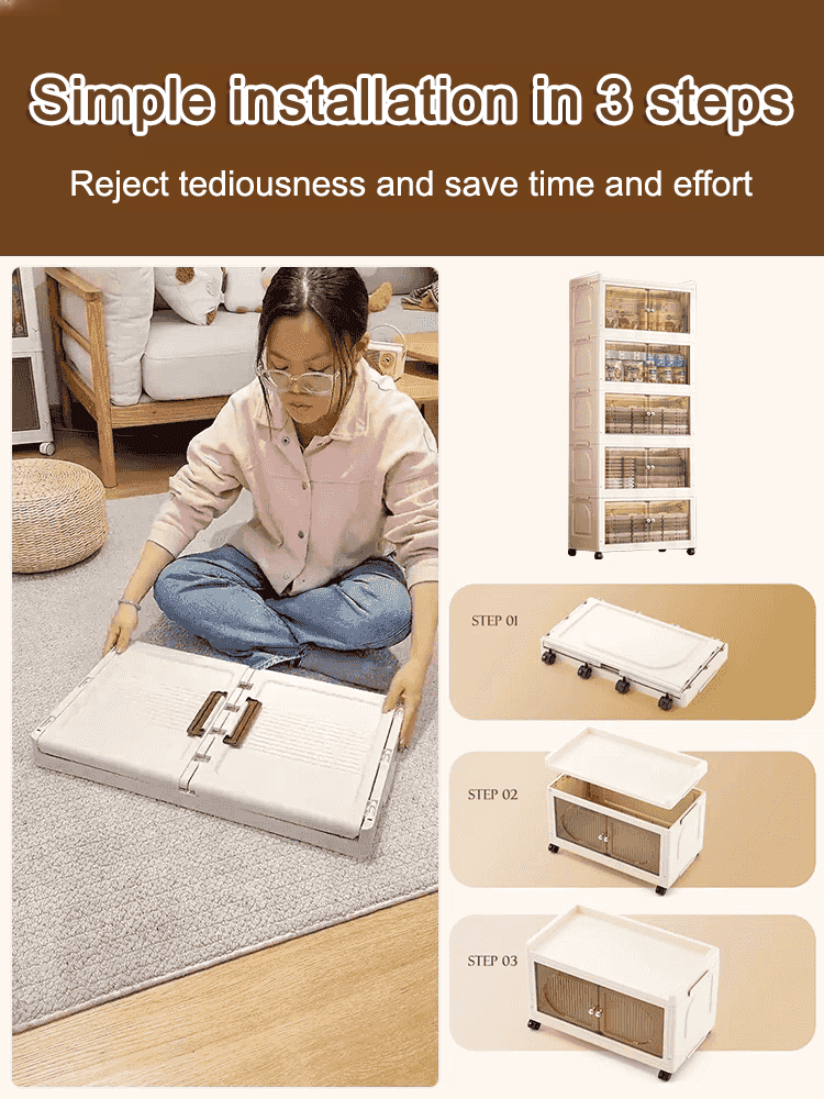 Free installation folding storage cabinet