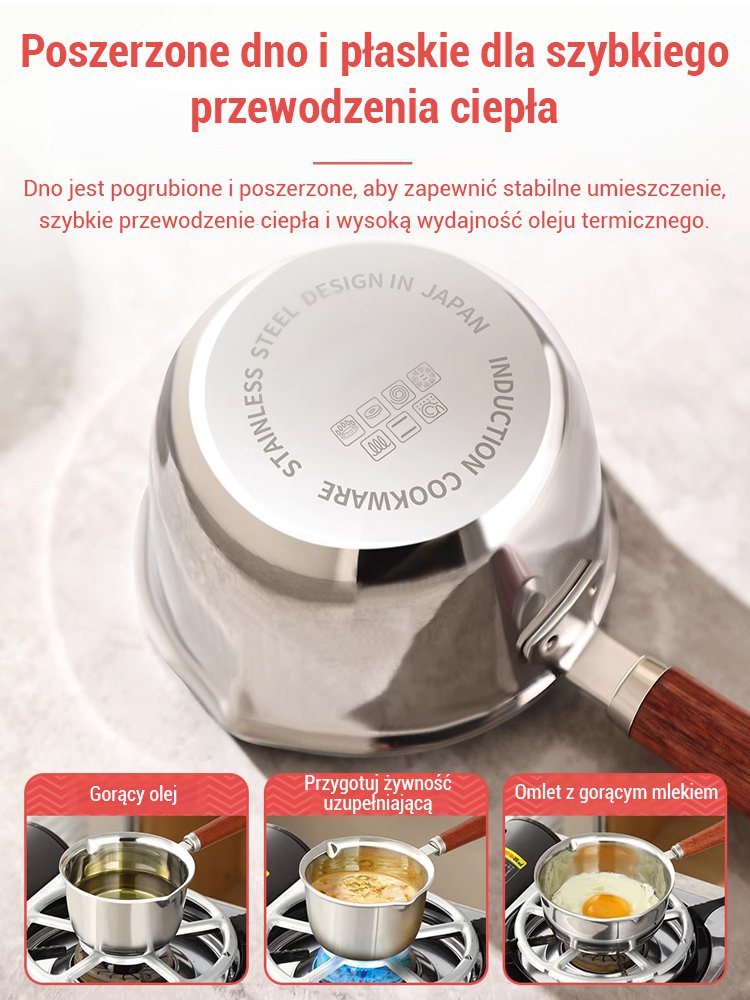 Wielofunkcyjny mały garnek ze stali nierdzewnej do podgrzewania oleju