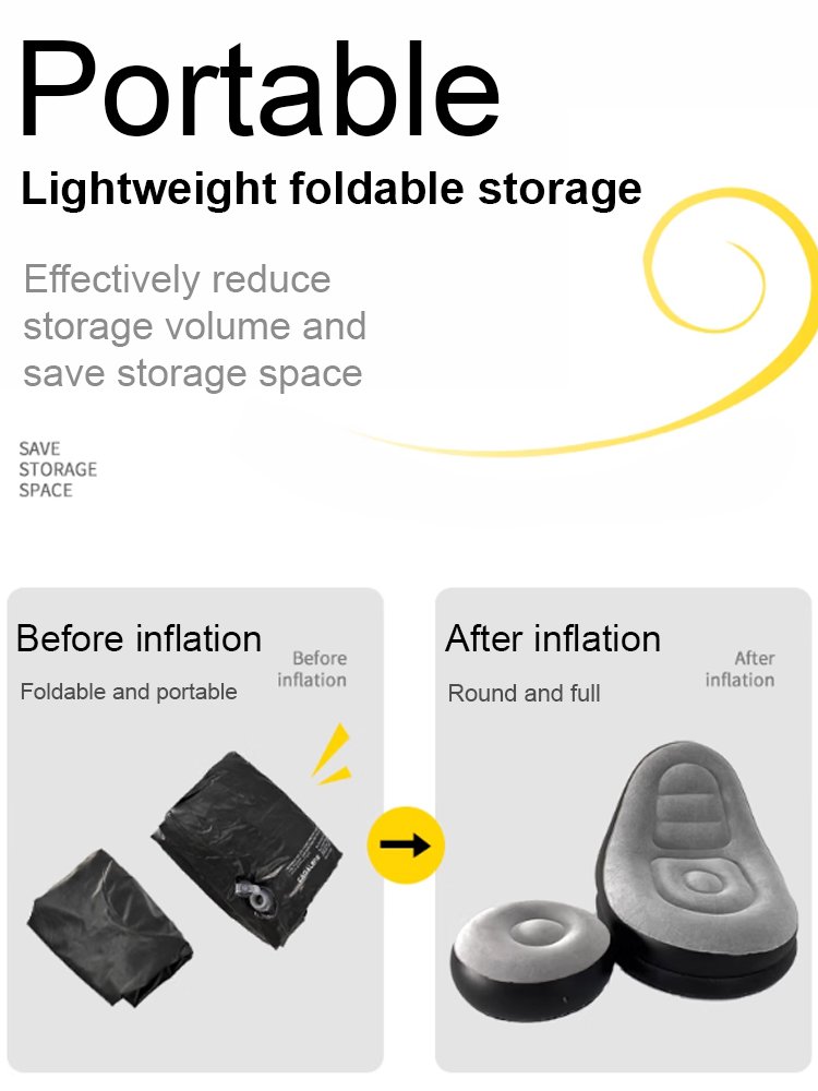 195kg Load - bearing Portable Flocked Inflatable Sofa Set: Turn Home & Camping into Cozy Retreats