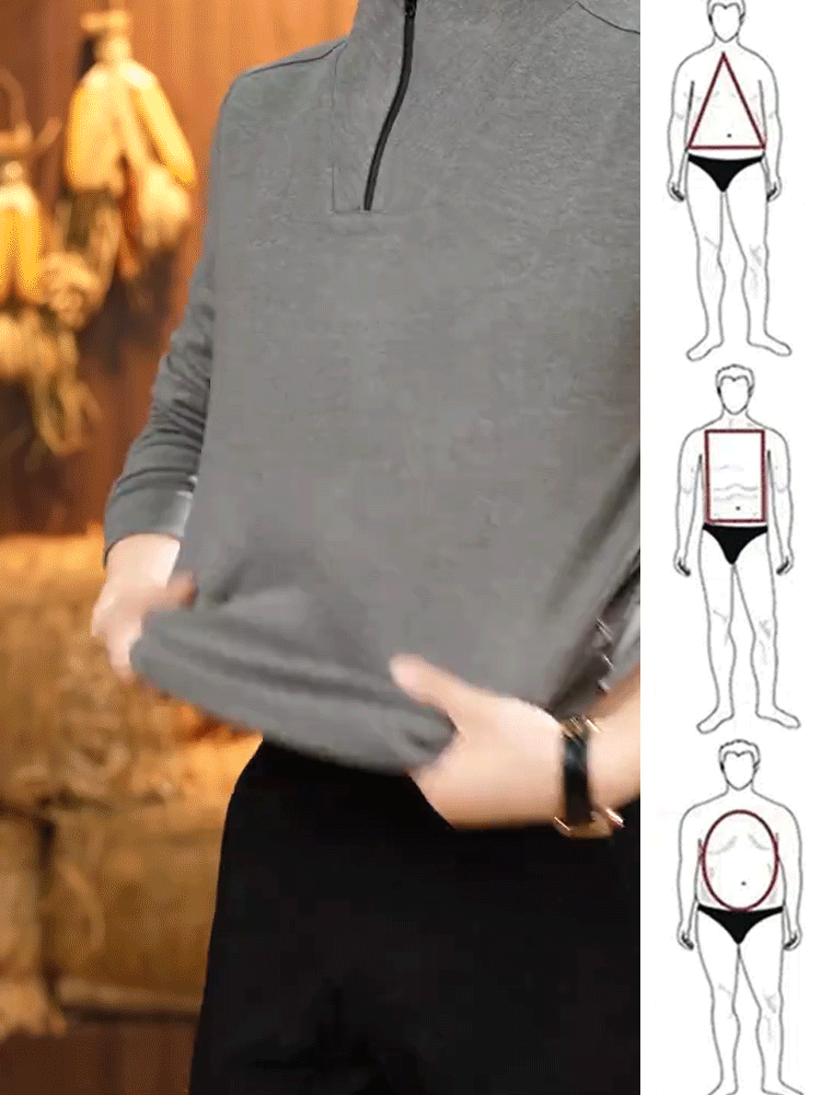 Fashionable Stand Collar Half Zip Chinese Cotton Sweatshirt