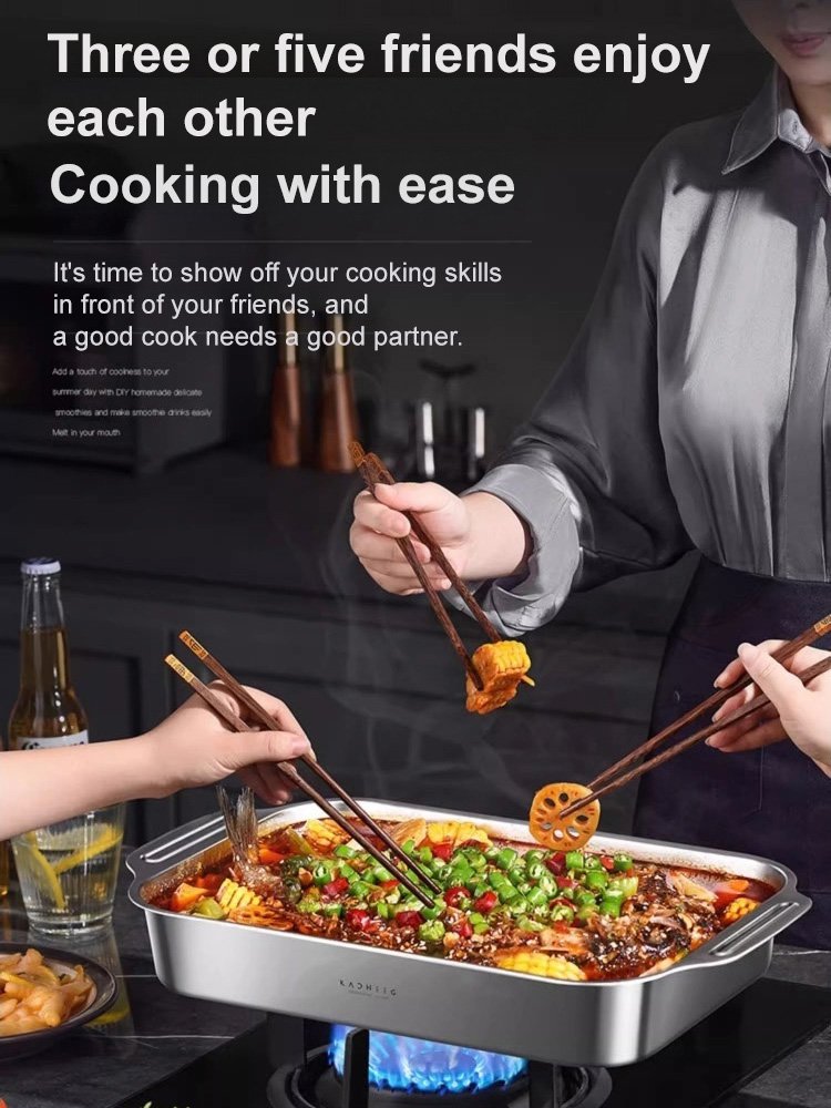 【German Quality】Thickened and deepened multi-purpose fish baking dish with lid