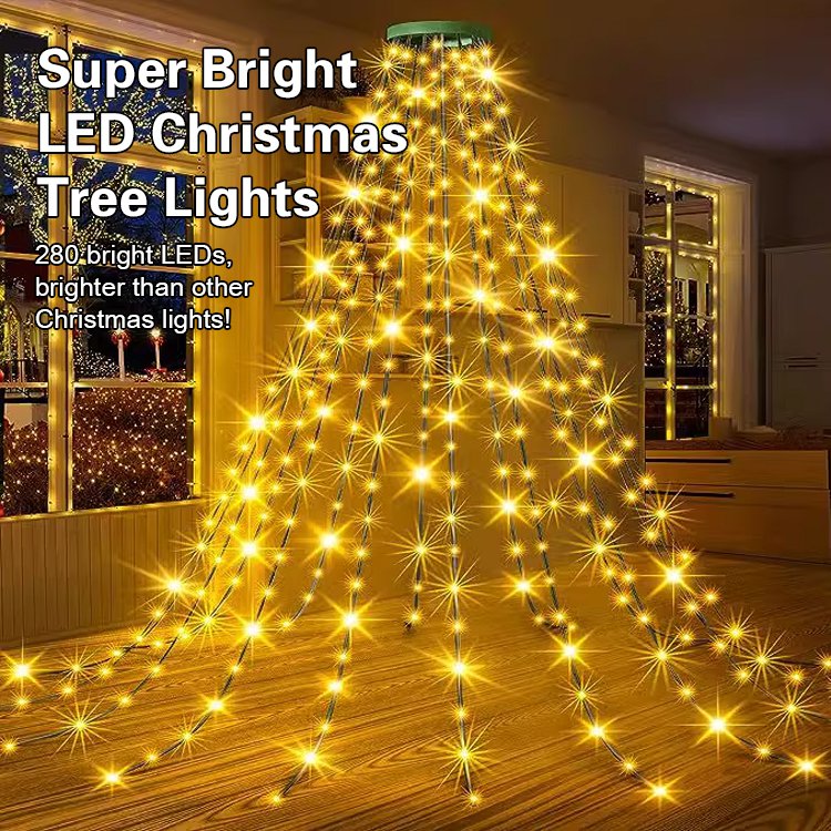 Ring Christmas tree decoration waterfall light string