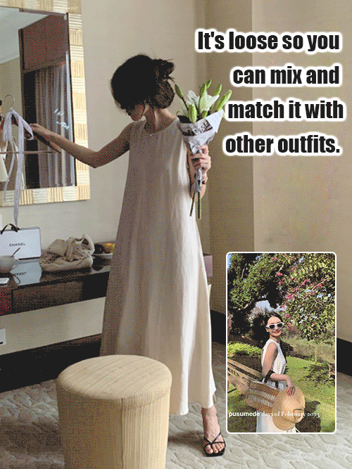 Sleeveless mid-length vest dress