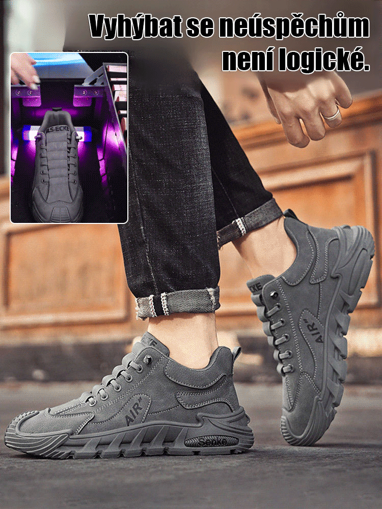 5cm pánské volnočasové boty s hrubou podrážkou