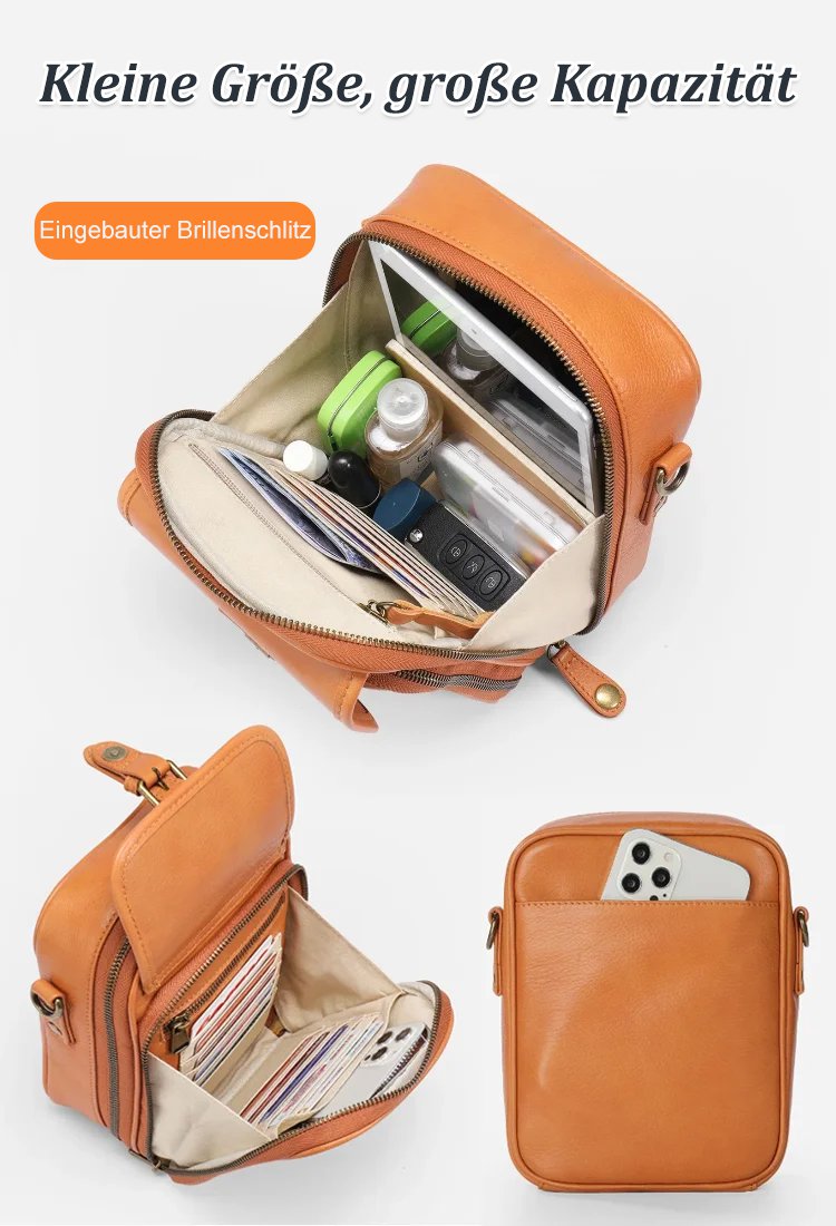 Retro doppelte Schicht große Kapazität Crossbody Tasche