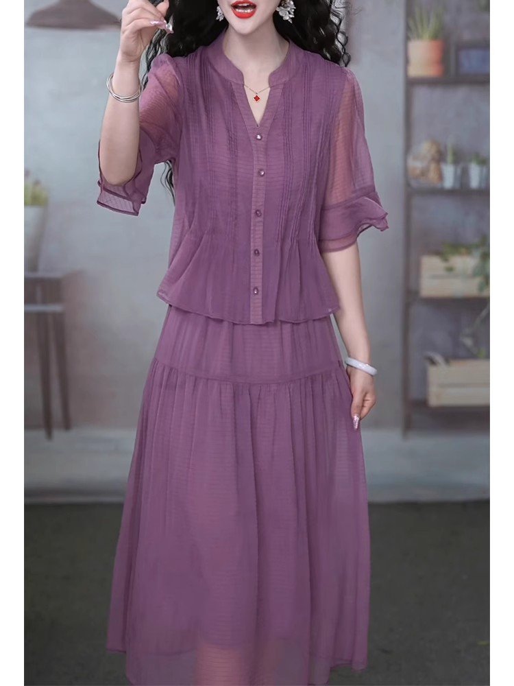 重ね着が楽しめるコットンリネンワンピース