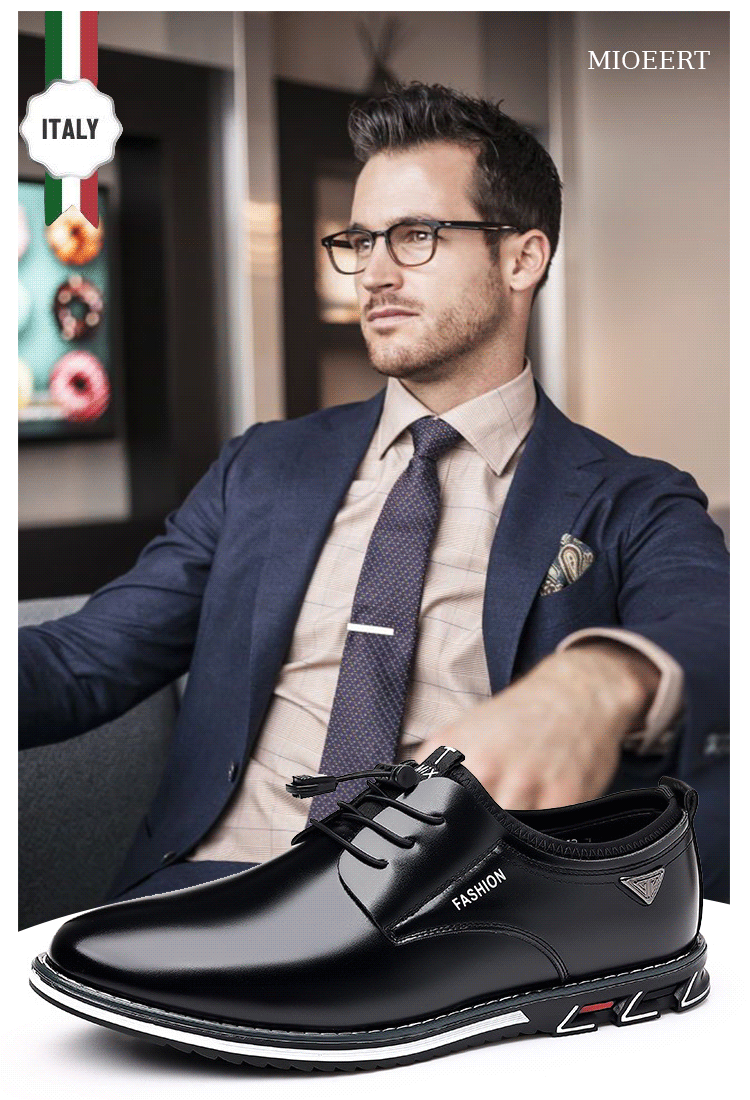Chaussures en cuir décontractées pour hommes de marque italienne (best-seller)