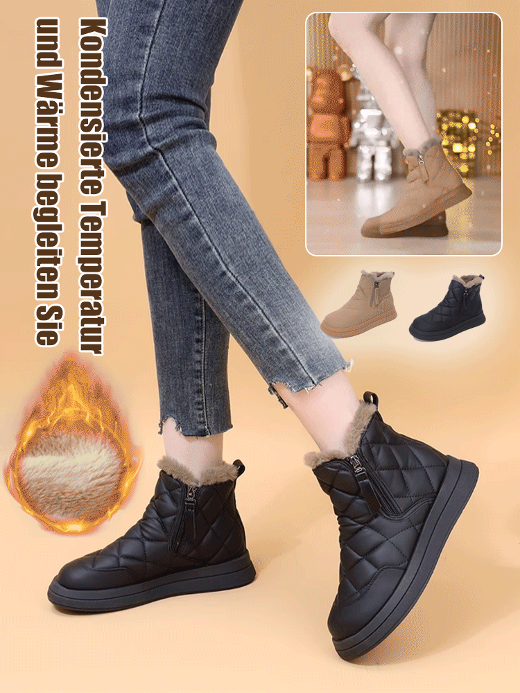 Plüschgefütterte Schneestiefel mit dicker Sohle