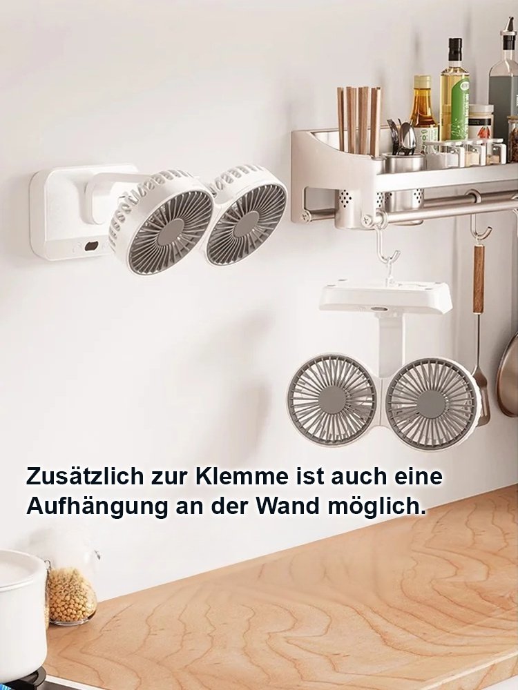 Doppelt geräuschreduzierter, multifunktionaler Doppelkopf-Ventilator