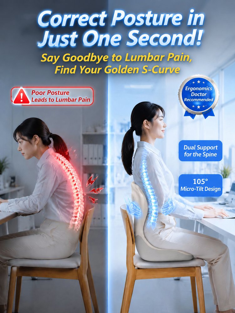 Reinforced Dual-Sided Ergonomic Lumbar Support for Heavier Users