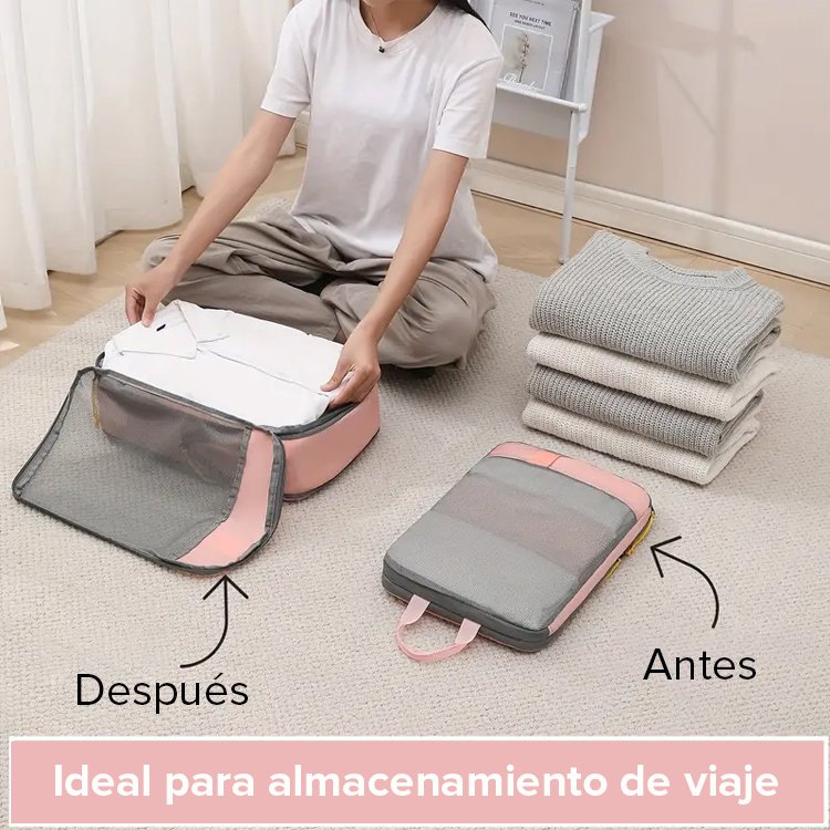 【Juego de tres piezas compresibles】 Bolsas de clasificación y almacenamiento de equipaje de viaje li