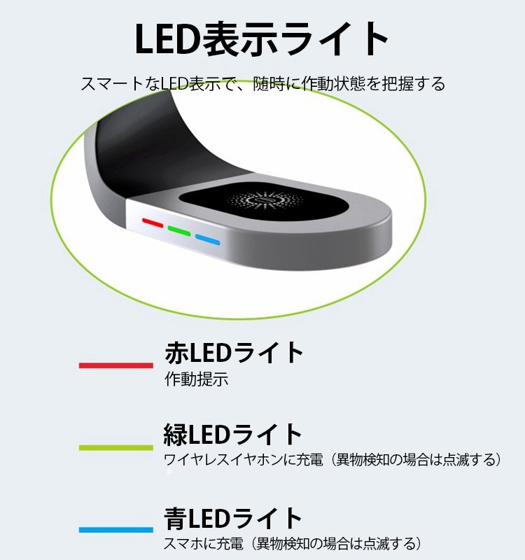 4in1多機能磁気吸着ワイヤレス充電器