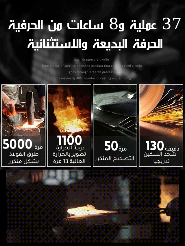 مجموعة السكاكين الحادة الألمانية المصنوعة يدويا من 3 قطع