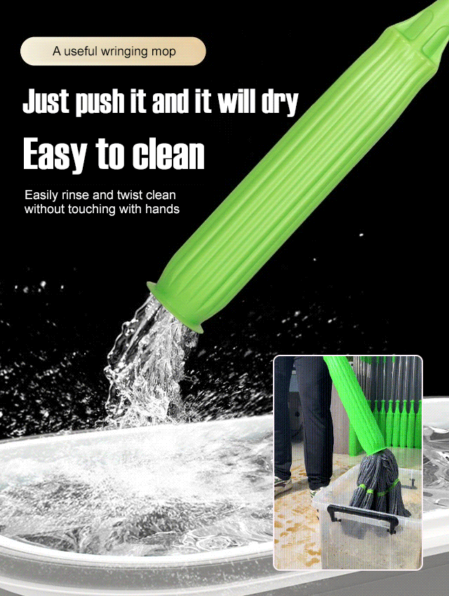 【 1-second dehydration 】 Bamboo fiber self twisting rotating mop