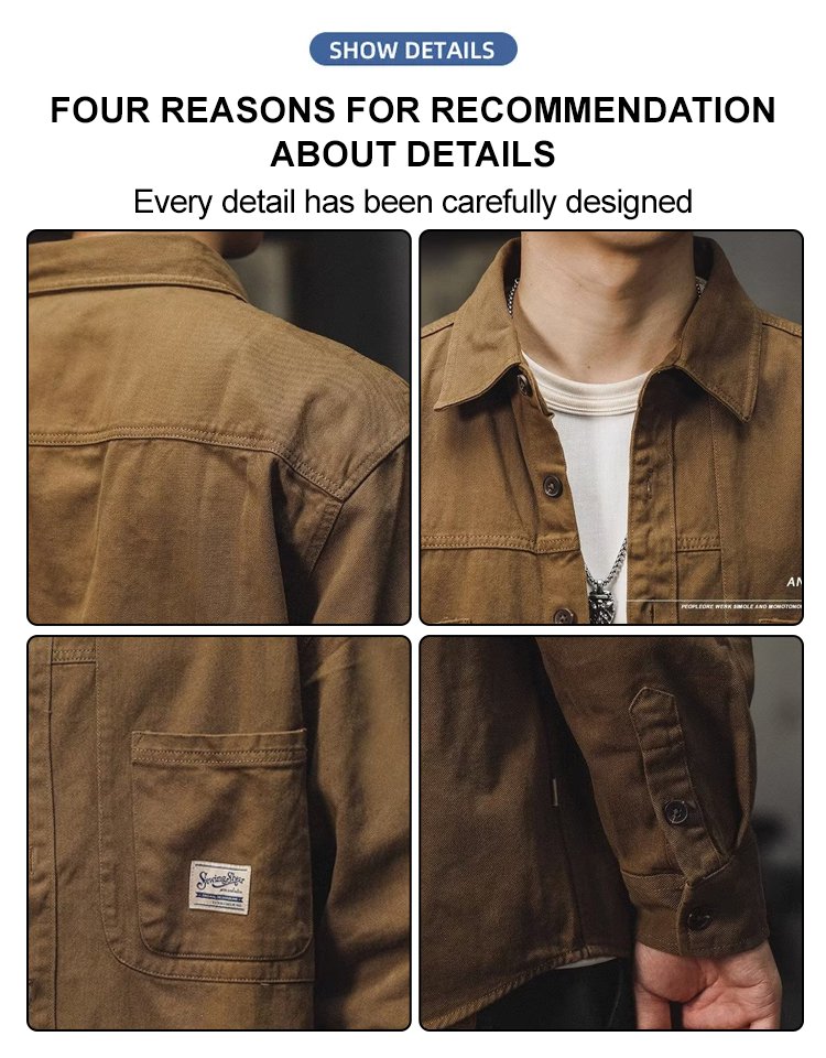 Japanese-style high-end casual cool workwear shirt