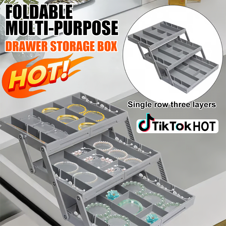 Foldable multi-purpose drawer storage box