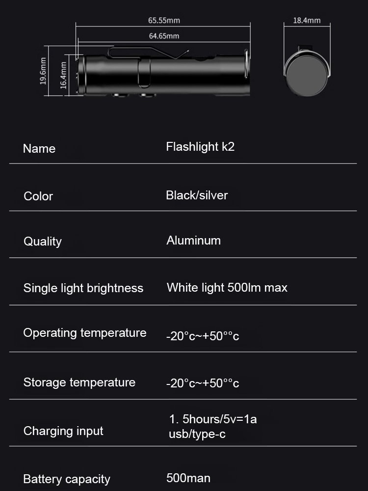 Multifunctional Mini Aluminum Alloy Flashlight