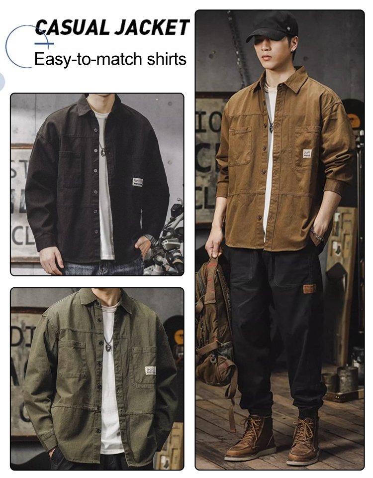 Japanese-style high-end casual cool workwear shirt