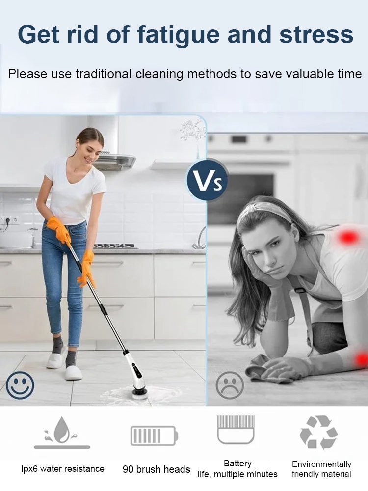 Cordless Telescopic Electric Cleaning Brush