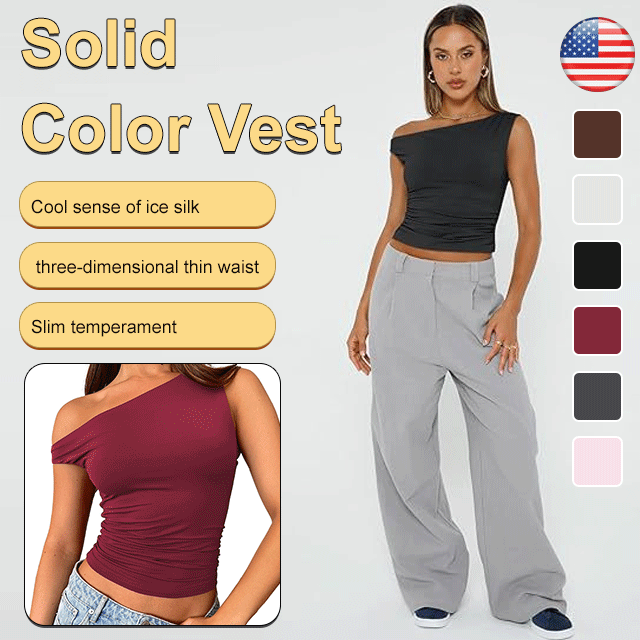 Versatile Solid Color Off-Shoulder Tank Top