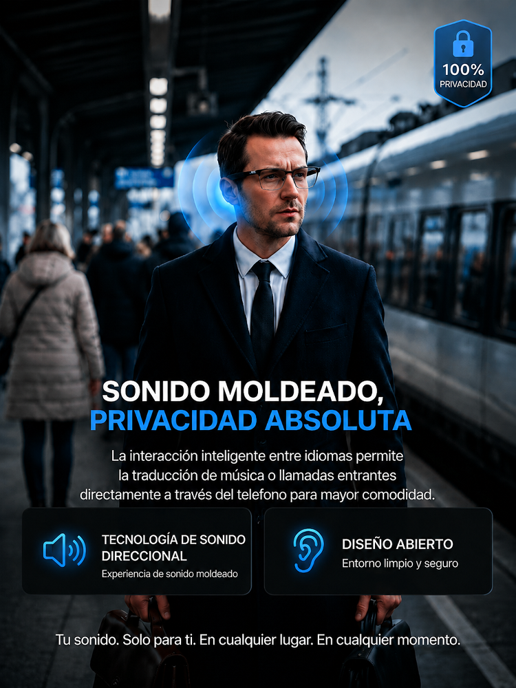 Gafas inteligentes AI con cambio de color control táctil y por voz