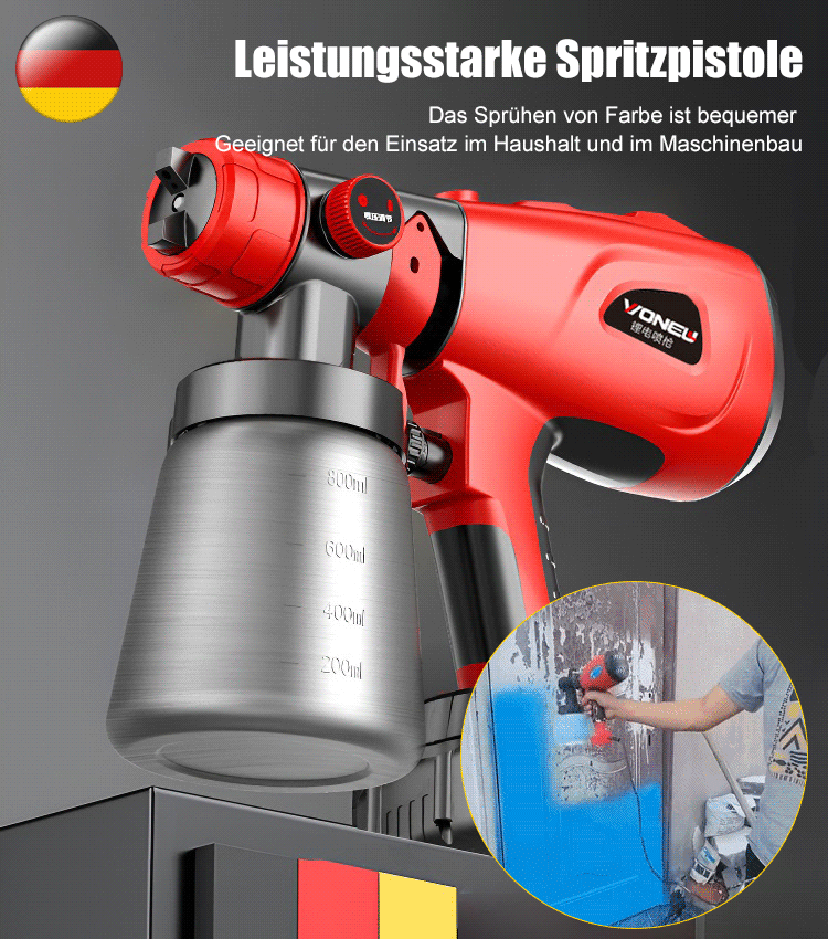 Kleine wiederaufladbare elektrische Lithium-Farbspritzpistole