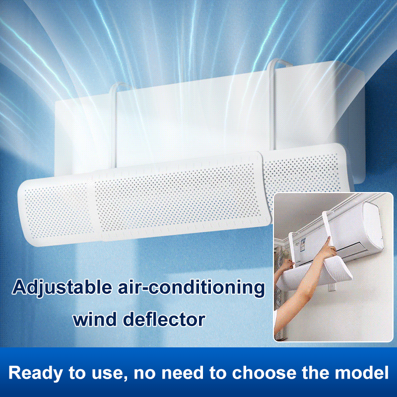 Retractable three-in-one air conditioner wind deflector