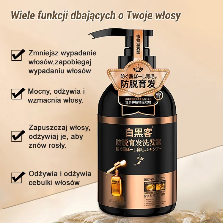 Szampon przeciw wypadaniu włosów i siwieniu "Od białego do czarnego
