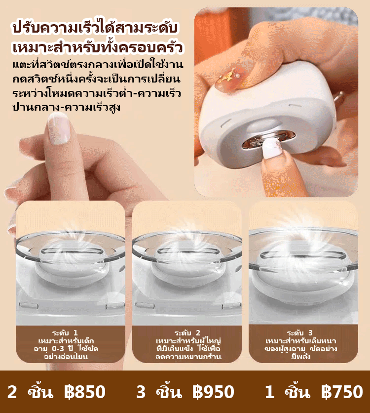 【ครอบครัวที่มีทารกและผู้สูงอายุต้องมี】ที่ตัดเล็บไฟฟ้า