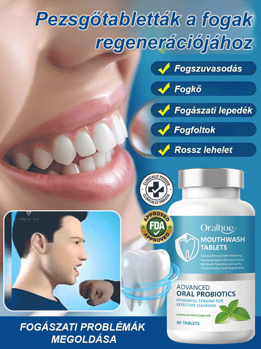 Pezsgőtabletták a fogak regenerálására