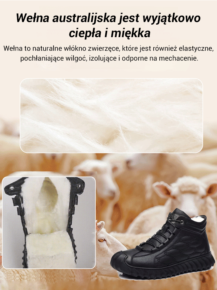 Wygodne ocieplane śniegowce za kostkę