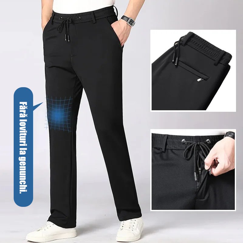 Pantaloni sport cu talie elastică și curea groasă pentru sezonul toamnă-iarnă.